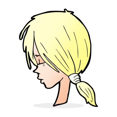 Çizgi film kızı düşünceli görünüyor.