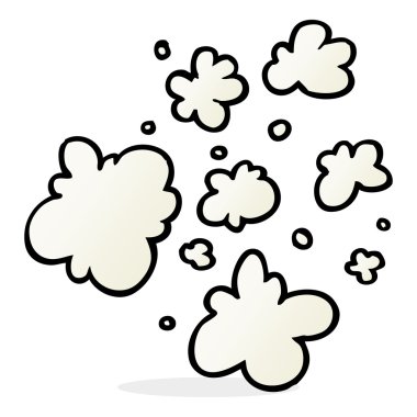 Dekoratif duman puff öğeleri çizgi film