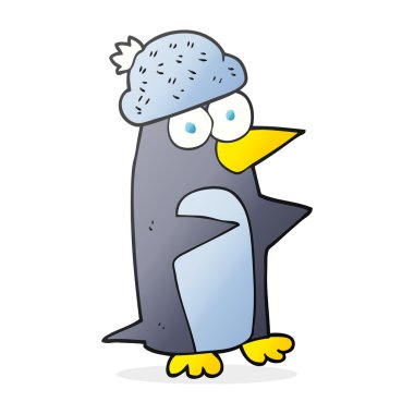 serbest çizilmiş karikatür penguen