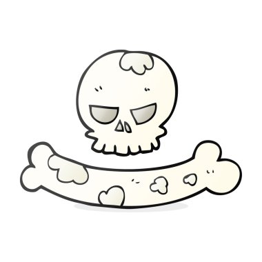 çizgi film kafatası ve kemik sembolü