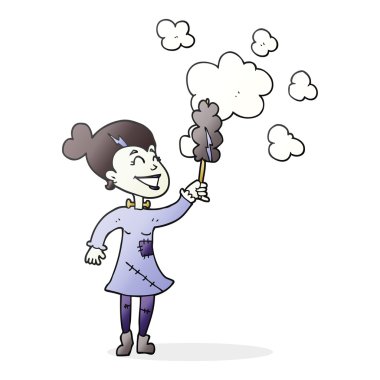 çizgi film zombi kadın toz