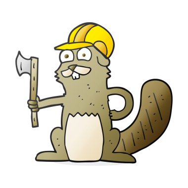 Behand çizilmiş çizgi film kunduzu