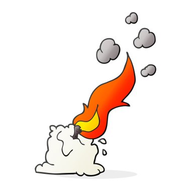 karikatür yanan mum