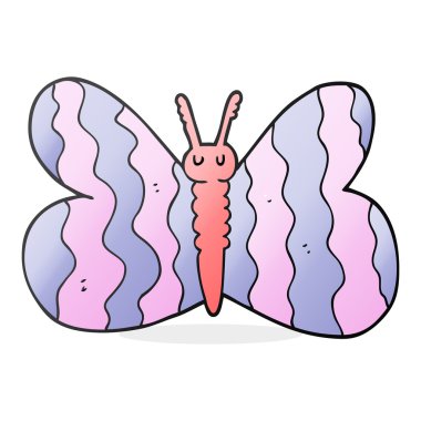 serbest çizilmiş karikatür kelebek