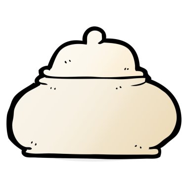 çizgi film eski stil seramik tencere