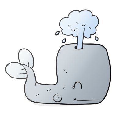 su spouting karikatür balina