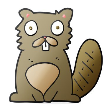 Behand çizilmiş çizgi film kunduzu