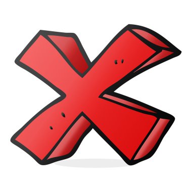 çizgi film negatif x simgesi