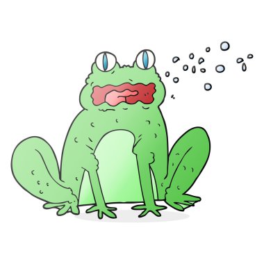 karikatür geğirme kurbağa