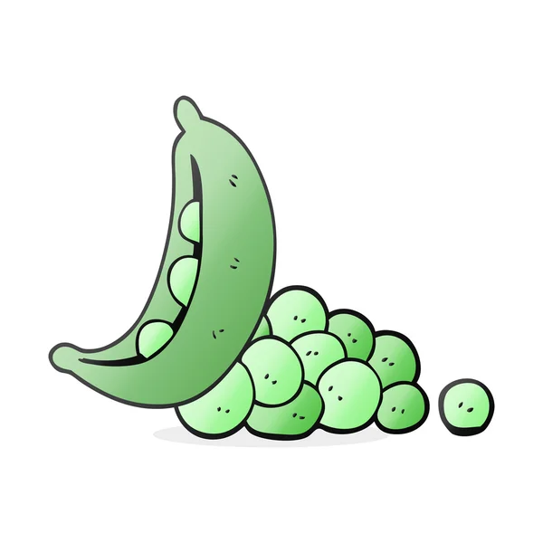Cartoon peas in pod — Stock Vector