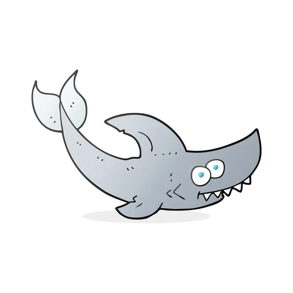 Requin dessin animé à main levée — Image vectorielle