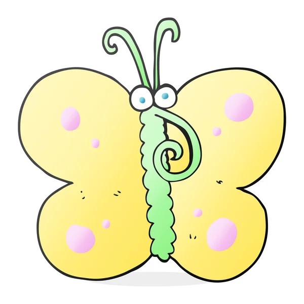 Serbest çizilmiş karikatür kelebek — Stok Vektör