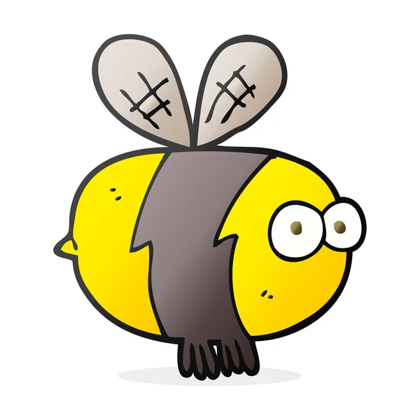 Свободная рисованная мультяшная пчела — стоковый вектор