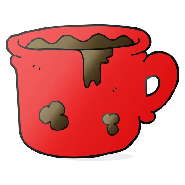 Desenho animado xícara de café velho — Vetor de Stock