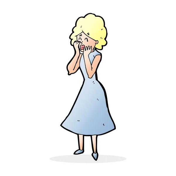 Cartoon bezorgd vrouw — Stockvector