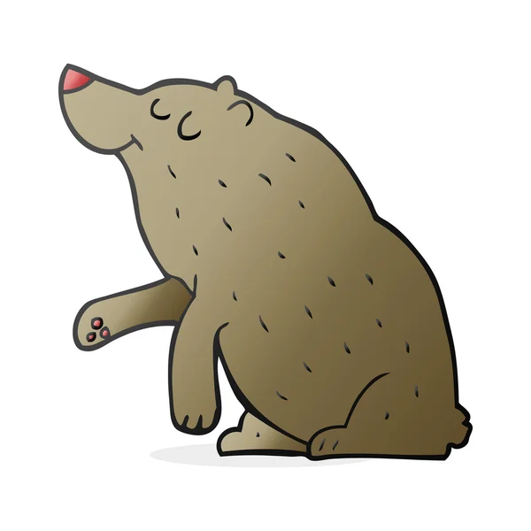 Szabadkézi rajzolt képregény medve — Stock Vector