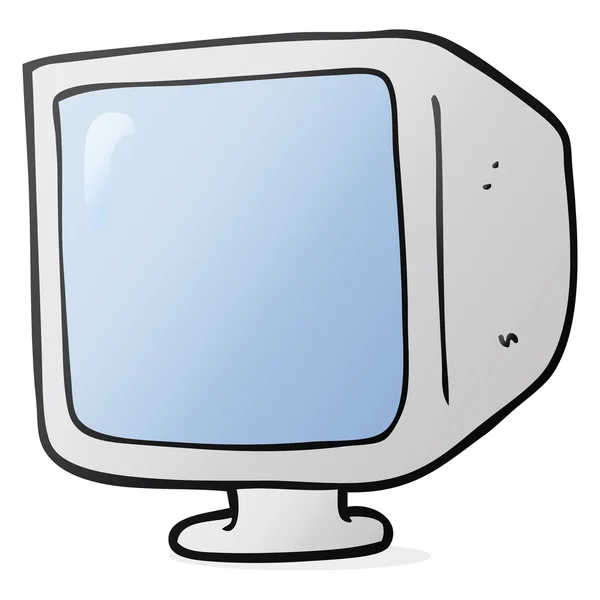 漫画の古いコンピューター モニター — ストックベクタ