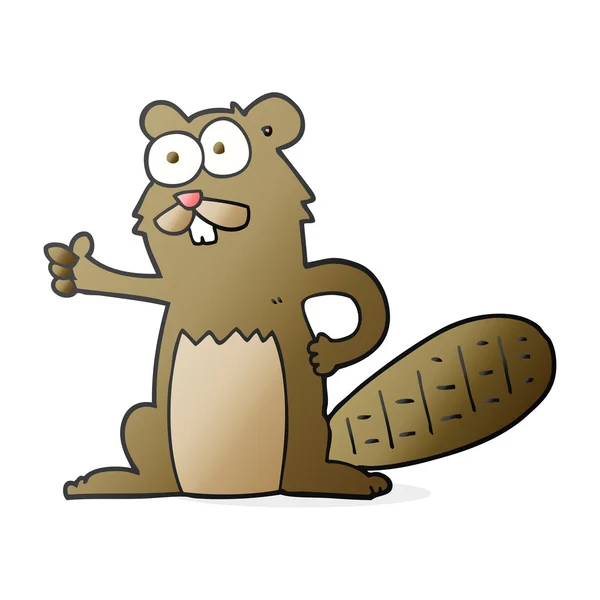 Freehand drawn cartoon beaver — Stock Vector