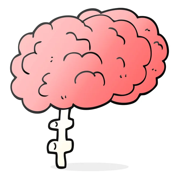 Freihändig gezeichnetes Cartoon-Gehirn — Stockvektor