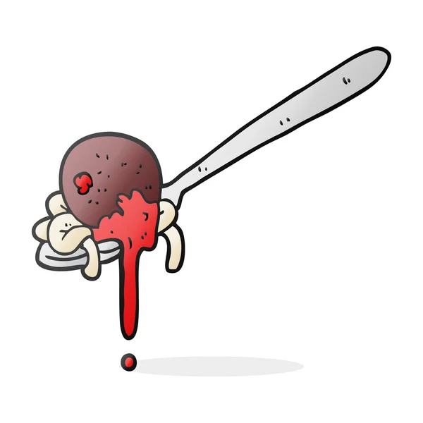 Cartoon meatball and spaghetti — Stock Vector