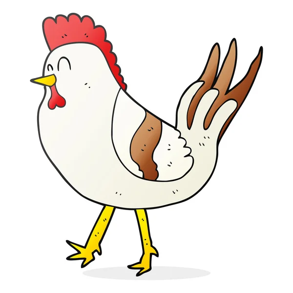 Poulet dessin animé à la main libre — Image vectorielle