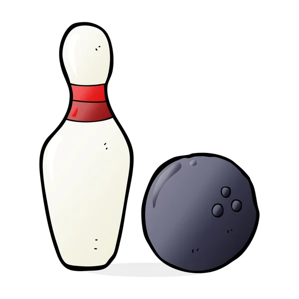 Dieci pin bowling cartone animato — Vettoriale Stock