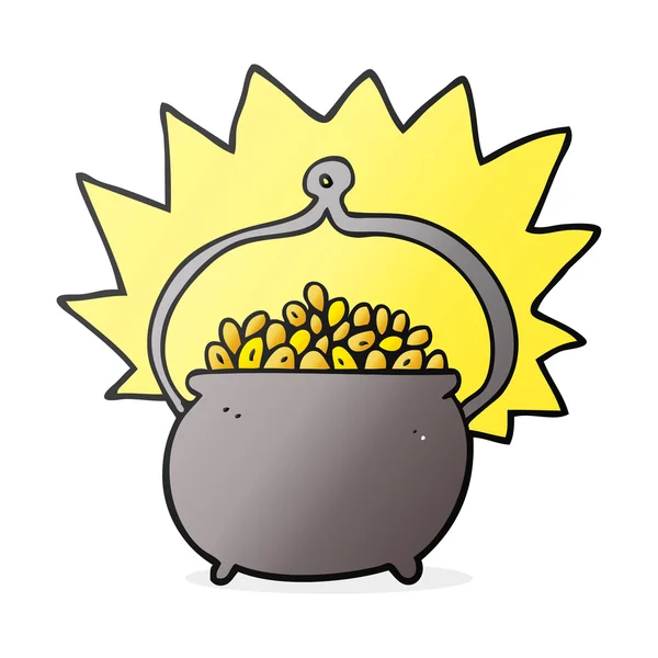 Cartoon pot of gold — Stock Vector