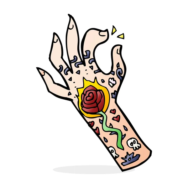 Cartoon tattoo hand — Stock vektor