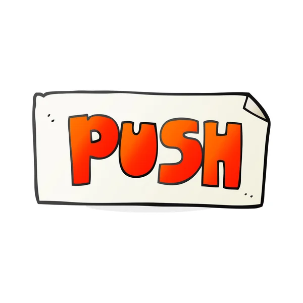 Cartoon push door sign — Stock Vector