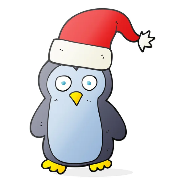 Pinguino cartone animato disegnato a mano libera — Vettoriale Stock