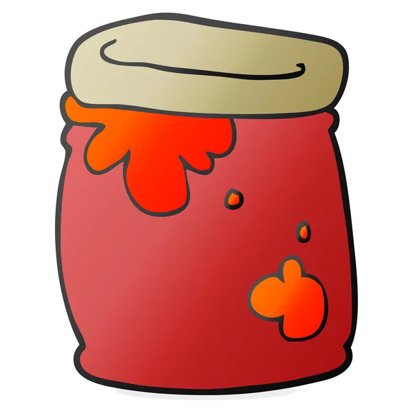 Cartoondose mit Marmelade — Stockvektor