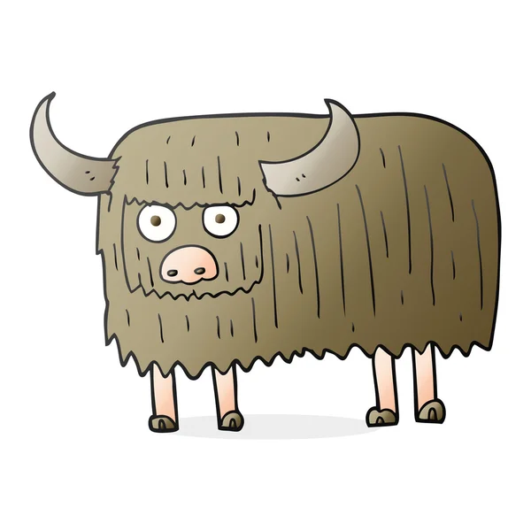 Dessin animé vache poilue — Image vectorielle