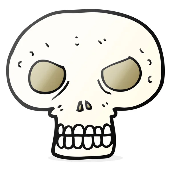 FreeHand getekende cartoon schedel — Stockvector