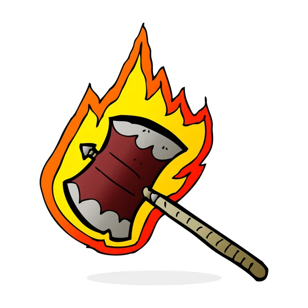 Cartoon flammande axe — Stock vektor