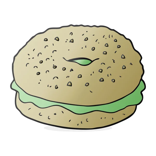 Freehand drawn cartoon bagel — Stock Vector