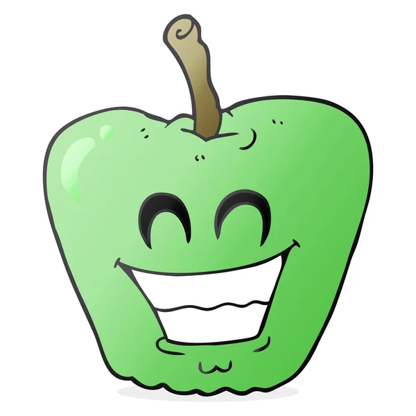 Caricature sourire pomme — Image vectorielle