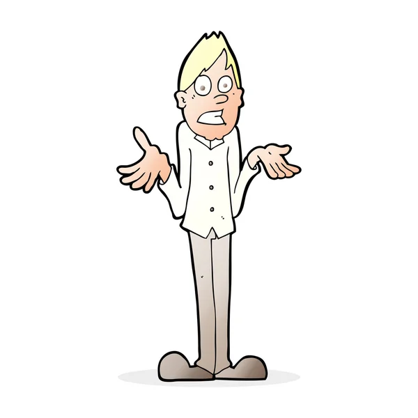 Cartoon man schouders ophalen — Stockvector