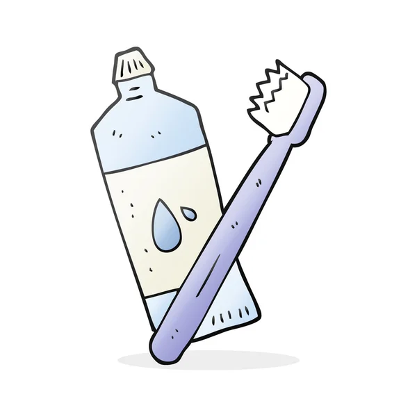 Cepillo de dientes dibujado a mano alzada — Vector de stock