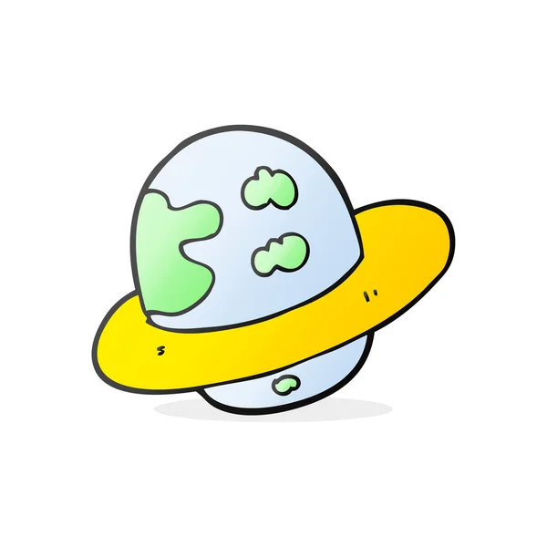 FreeHand ritade cartoon planet — Stock vektor