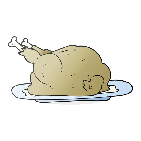 Cartoon kokt kyckling — Stock vektor