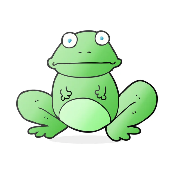 Serbest çizilmiş karikatür kurbağa — Stok Vektör