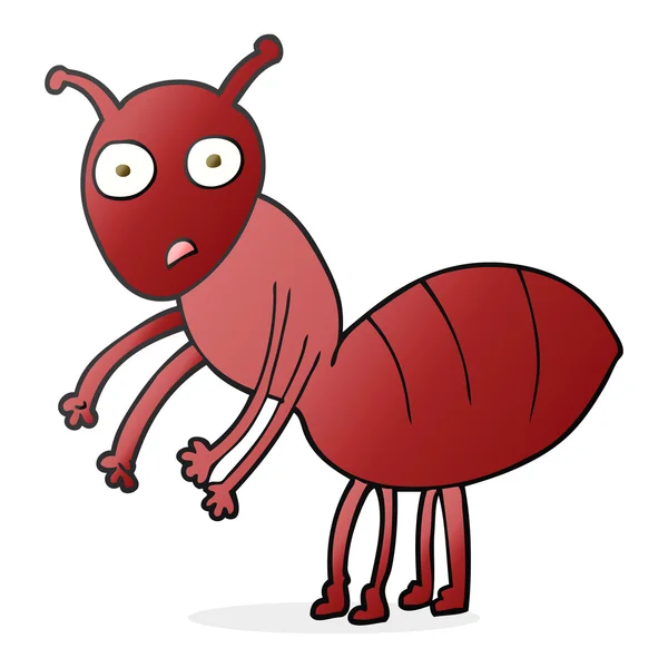 FreeHand getekende cartoon ant — Stockvector