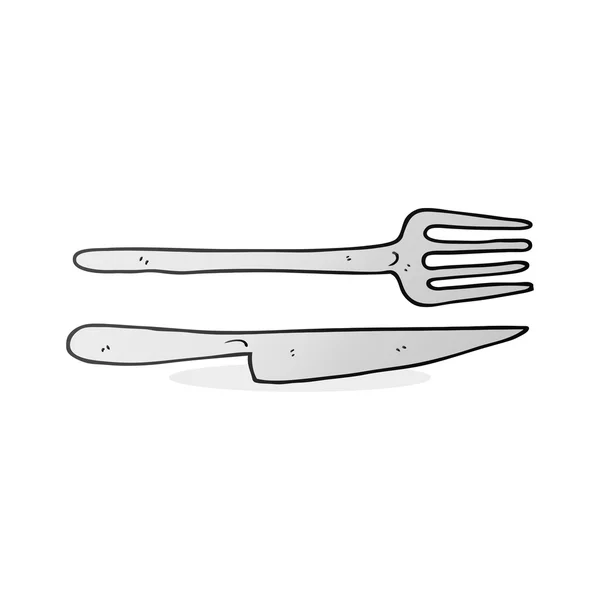 Cartoon knife and fork — Stock Vector