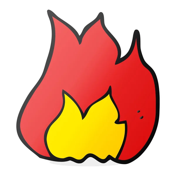 Símbolo de fuego de dibujos animados — Vector de stock