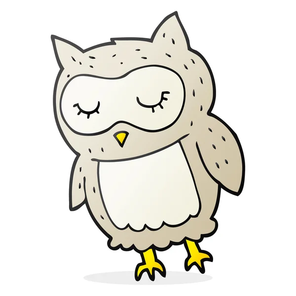 写意画的卡通猫头鹰 — 图库矢量图片