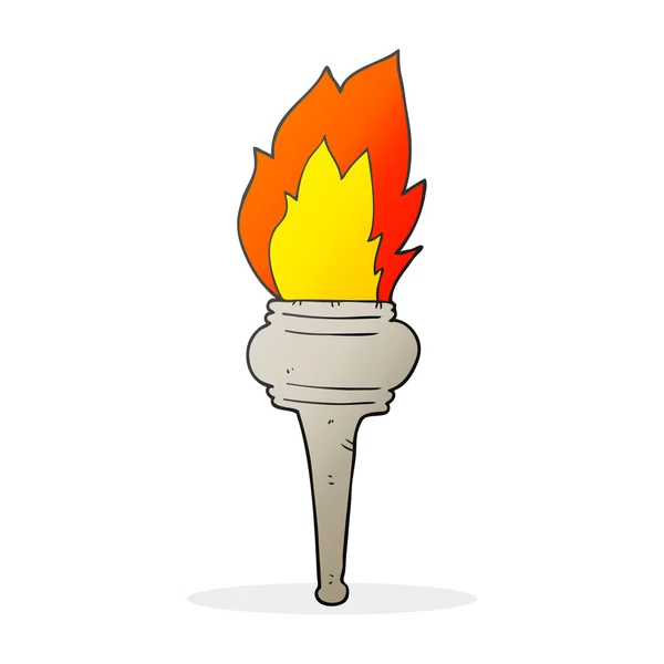 Cartoon flaming torch — Stock Vector