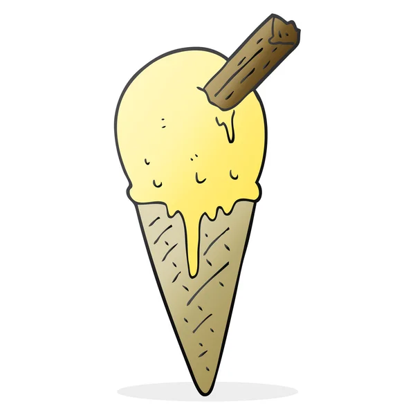 Cono de helado de dibujos animados — Vector de stock