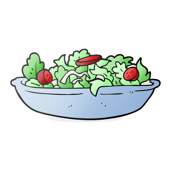 Ensalada de dibujos animados dibujado a mano alzada — Vector de stock