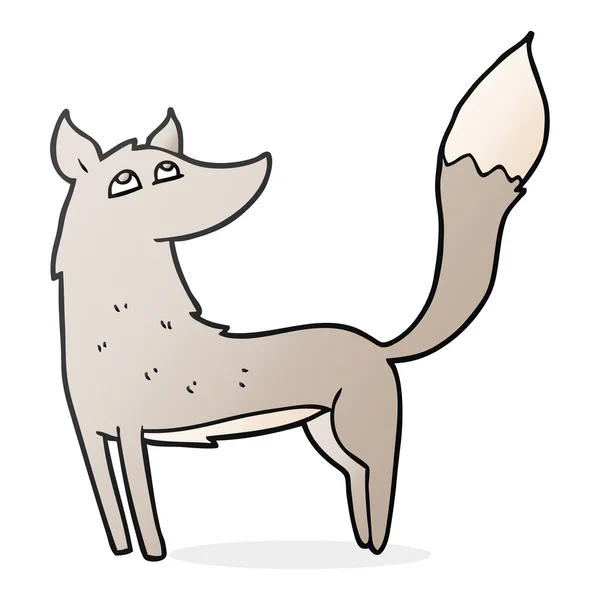 Lobo de dibujos animados dibujado a mano alzada — Archivo Imágenes Vectoriales