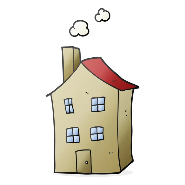 Casa desenho animado desenhado à mão livre — Vetor de Stock